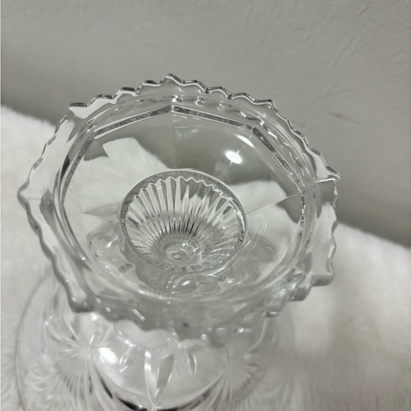 Vintage Aderia crystal clear glass pedestal candy bowl - Picture 6 of 10